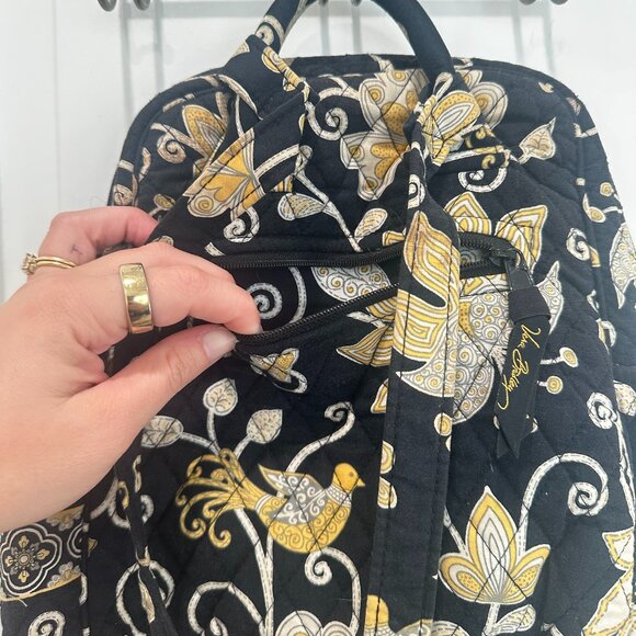 Vintage Vera Bradley Backpack in Yellow Bird Pattern main image 7